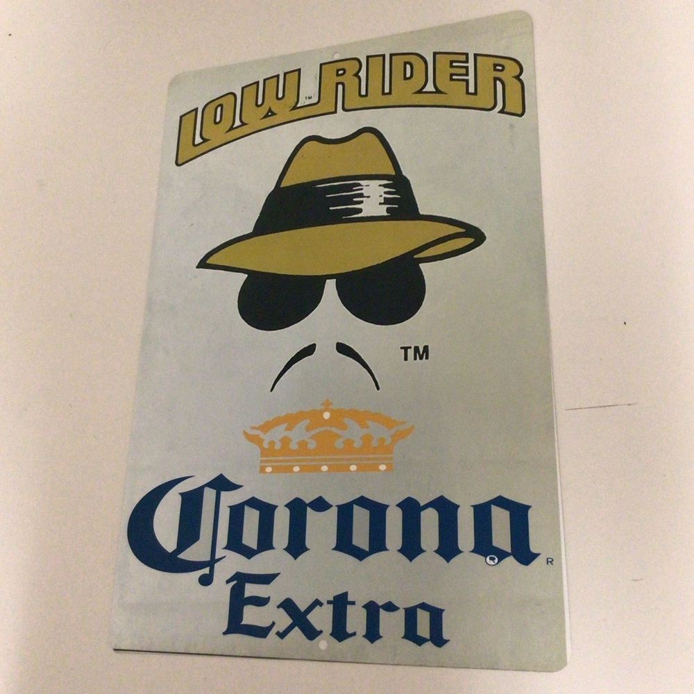 Lowrider Corona extra beer metal tin sign man cave